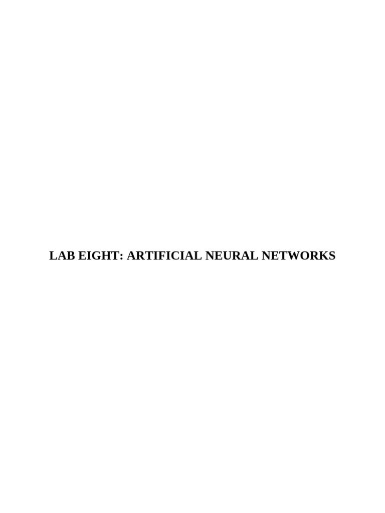 lab 8 | PDF | Accuracy And Precision | Artificial Neural Network