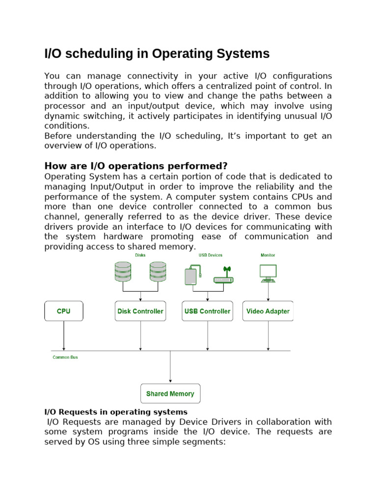 Input Output scheduling in Operating Systems | PDF | Input/Output ...