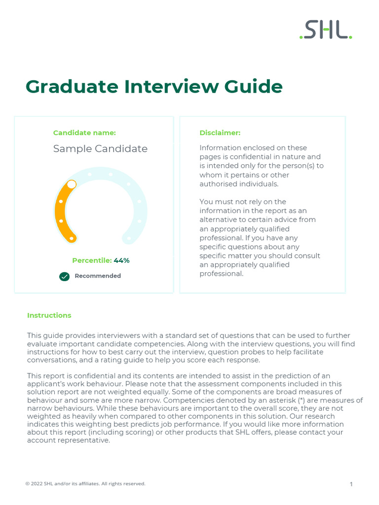 UKE Graduate 8.0 Interview Report | PDF | Goal | Behavior