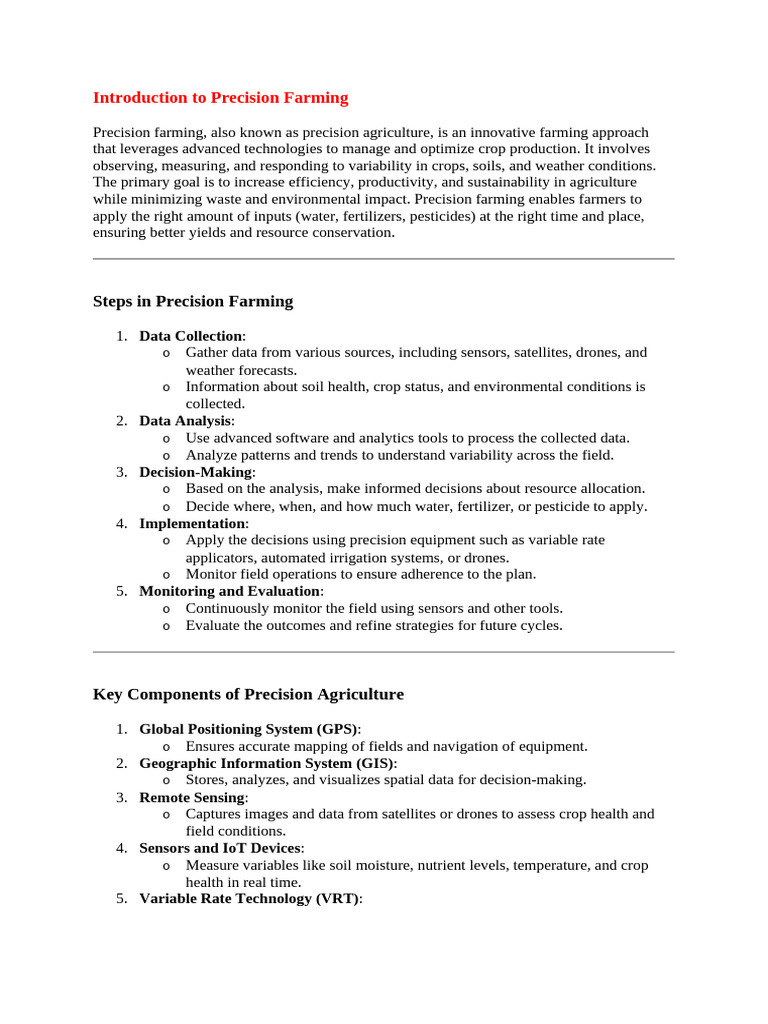 It in Agricultural System Unit 1 | PDF | Agriculture