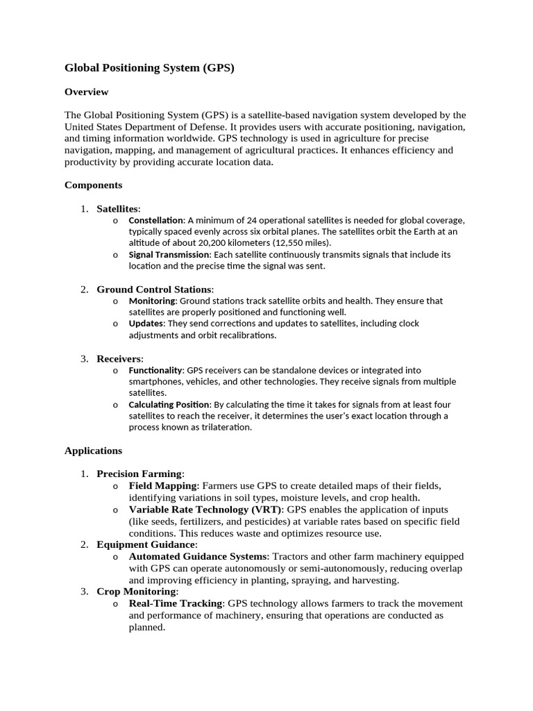 GPS and GIS in Precision Agriculture | PDF | Geographic Information ...