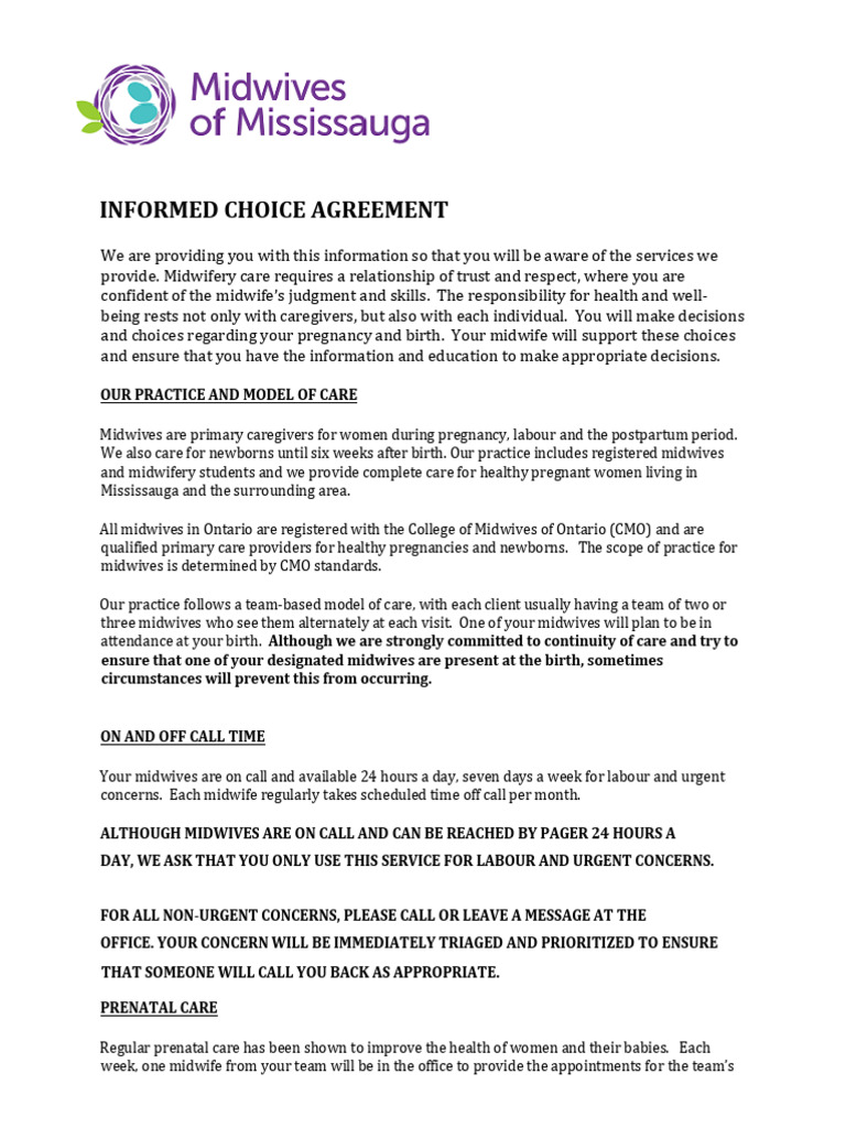 Symbol Midwifery Informed Choice Guide | PDF | Midwife | Midwifery