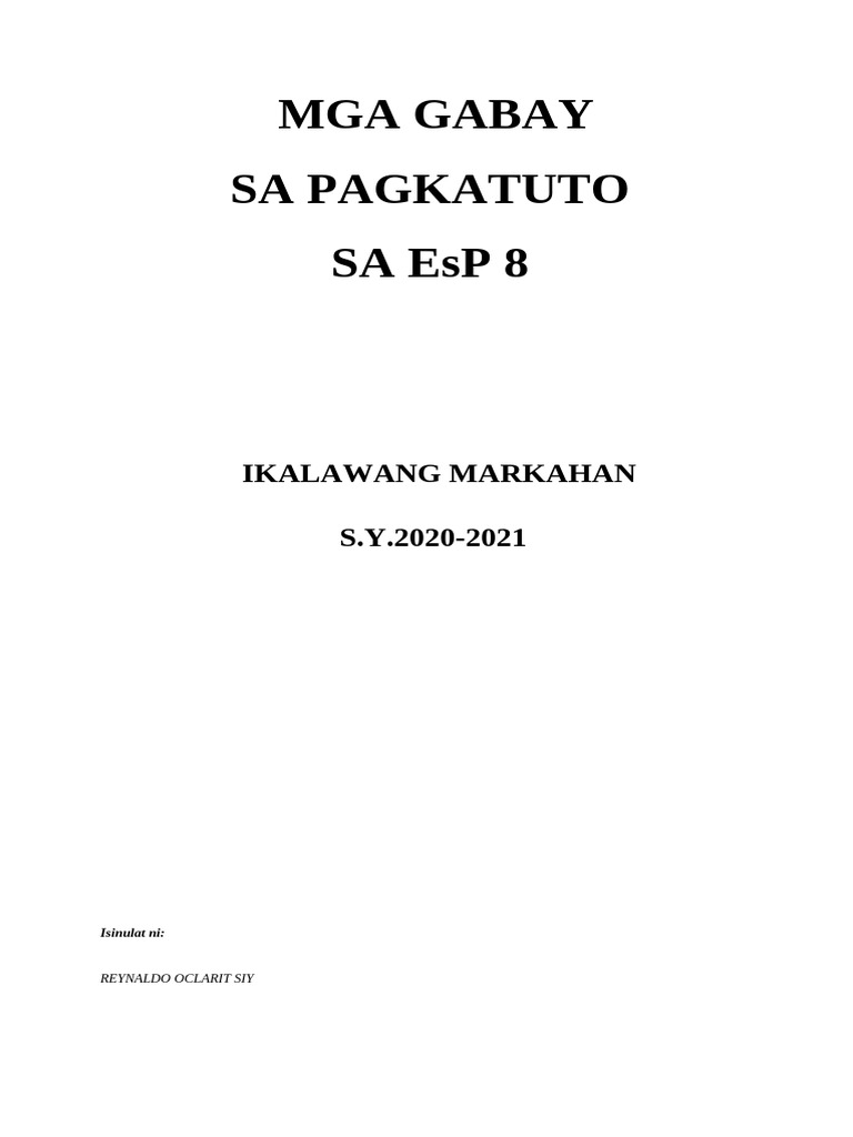 ESP Quarter 2 Week 5 | PDF
