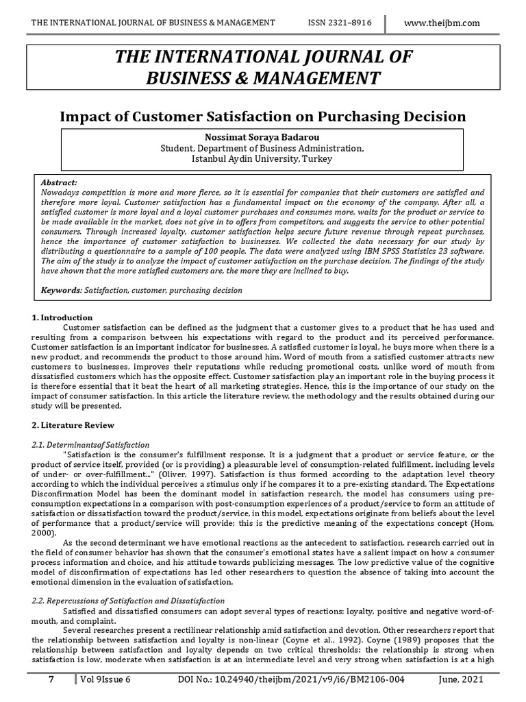 tijbm,+BM2106-004 | PDF | Attitude (Psychology) | Customer Satisfaction