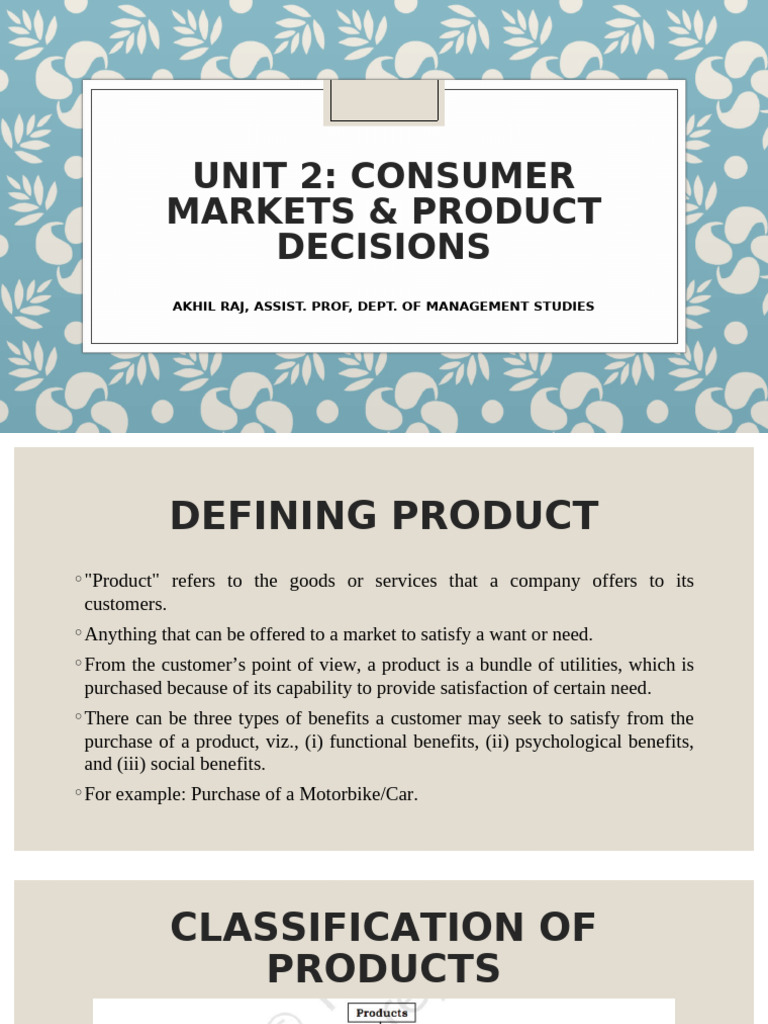 Consumer Markets and Product Decisions | PDF | Brand | Marketing
