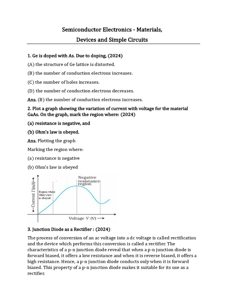 Question For ch14 Extra Questions | PDF | Rectifier | P–N Junction