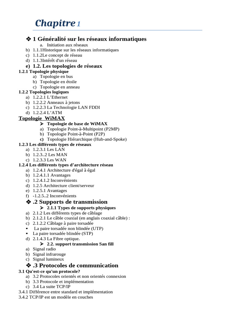Introduction aux réseaux informatiques | PDF | Topologie de réseau ...