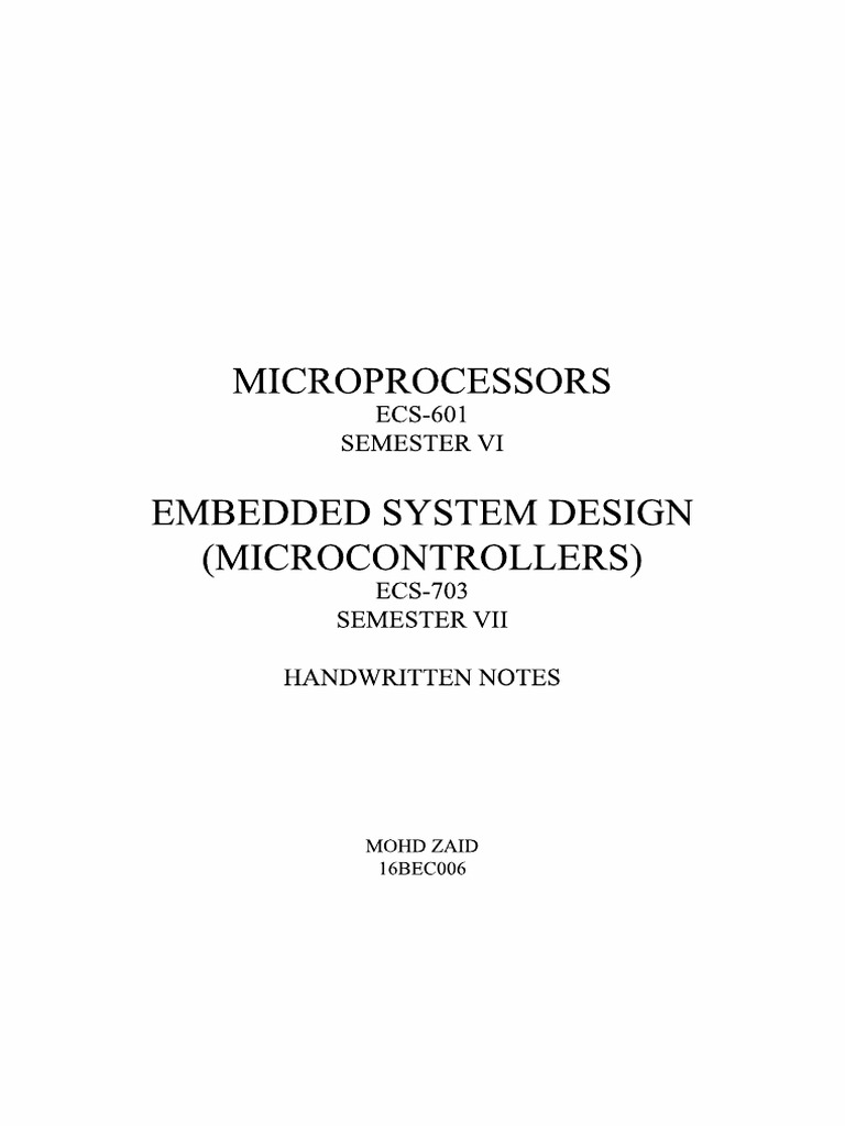 MicroP and Embedded Notes (Loan Sir) | PDF | Microprocessor ...