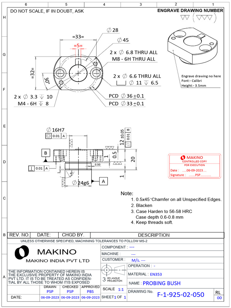 Machining Specifications for Probing Bush | PDF | Industrial Processes ...