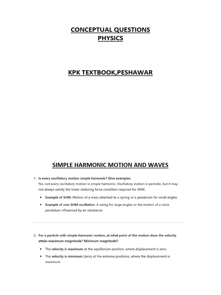 Class 10 Physics Conceptual Questions | PDF | Series And Parallel ...