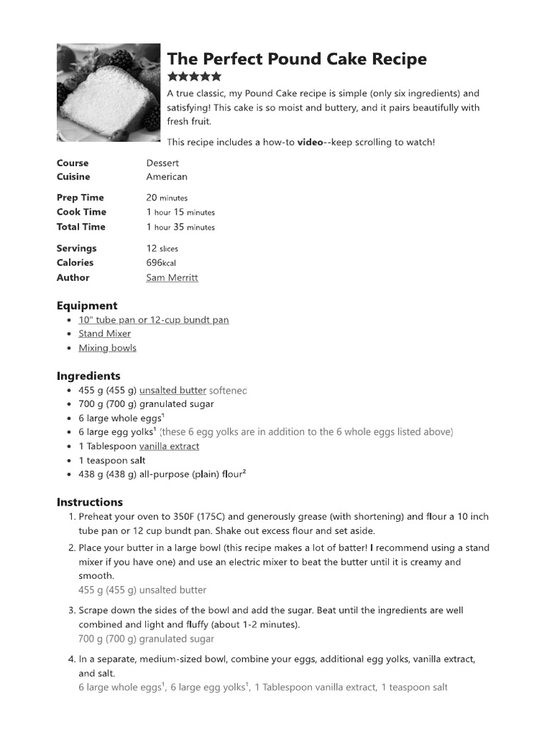 Pound Cake | PDF