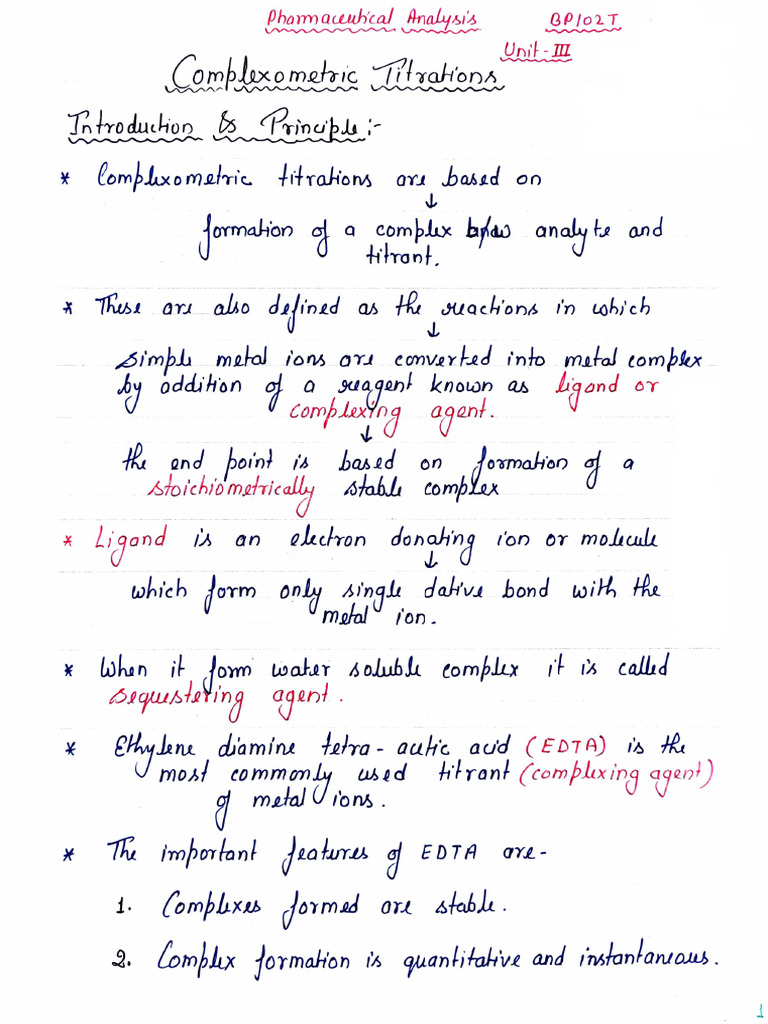 13 Complexometric Titration Principle | PDF | Chemistry | Chemical ...