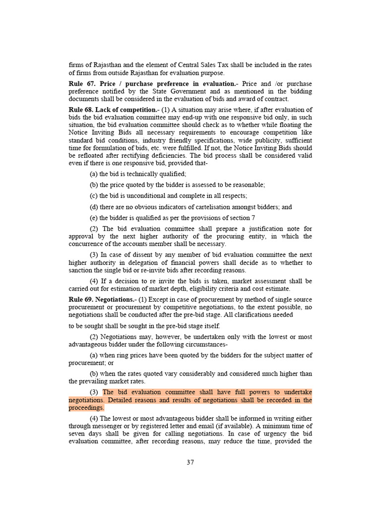 RTPP Rules and Bid Evaluation 2023 | PDF | Procurement | Evaluation