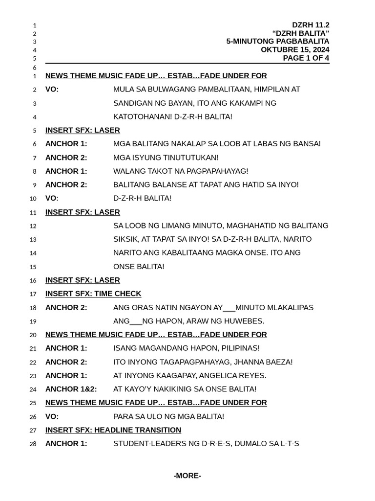 Radio Broadcasting Script Training | PDF