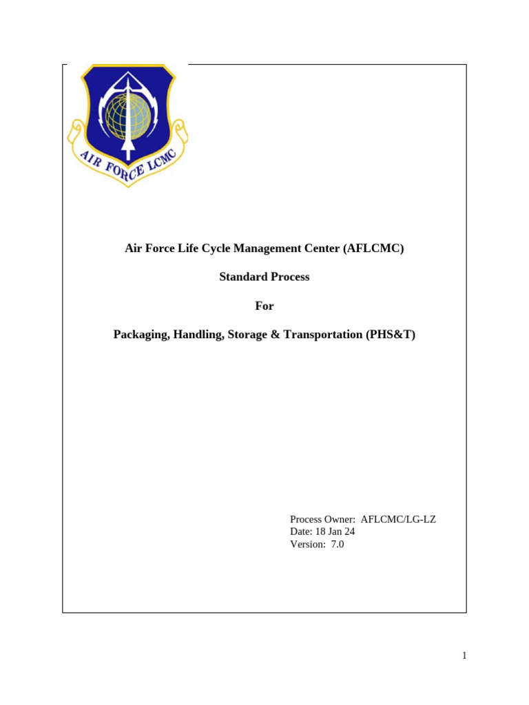 PHS&T Standard Process Overview | PDF | Dangerous Goods | Packaging And ...