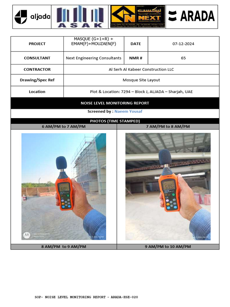 Noise Level Monitoring Report (0712) | PDF