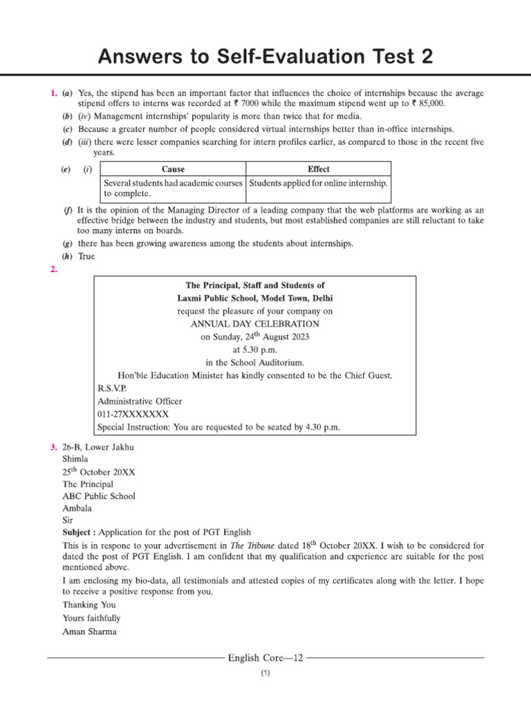 Self Evaluation Test 2 | PDF