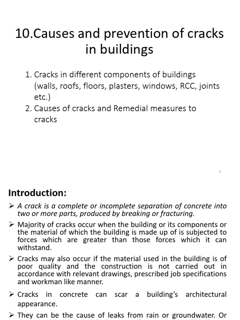 Causes and Prevention of Building Cracks | PDF | Concrete | Fracture