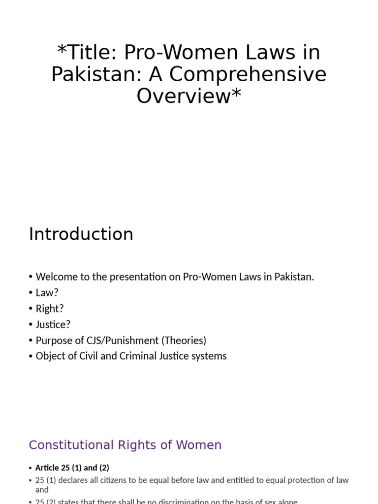 Women Related Laws in Pakistan | PDF | Arrest | Crimes