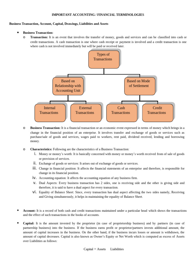 Key Accounting and Financial Terms | PDF | Debits And Credits ...