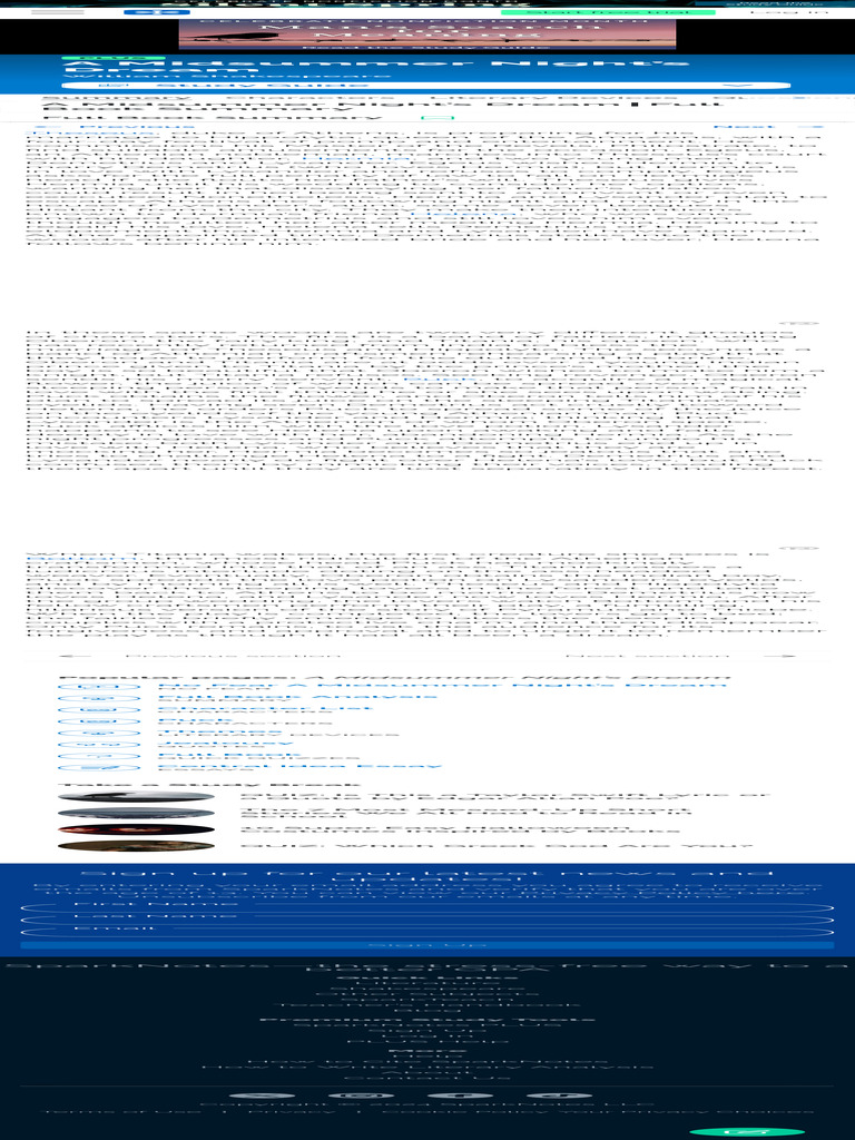 A Midsummer Night’s Dream Full Book Summary SparkNotes | PDF | A ...