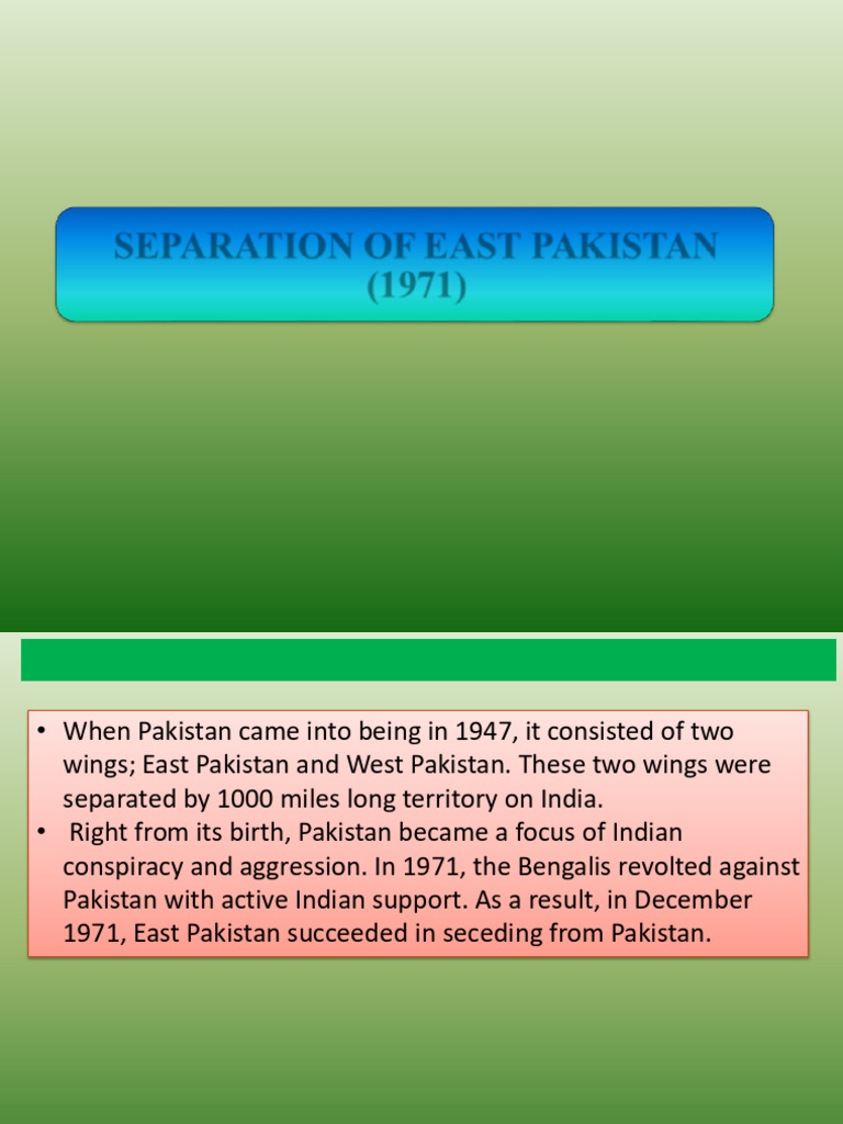 Causes of East Pakistan's Separation | PDF | Pakistan | South Asia
