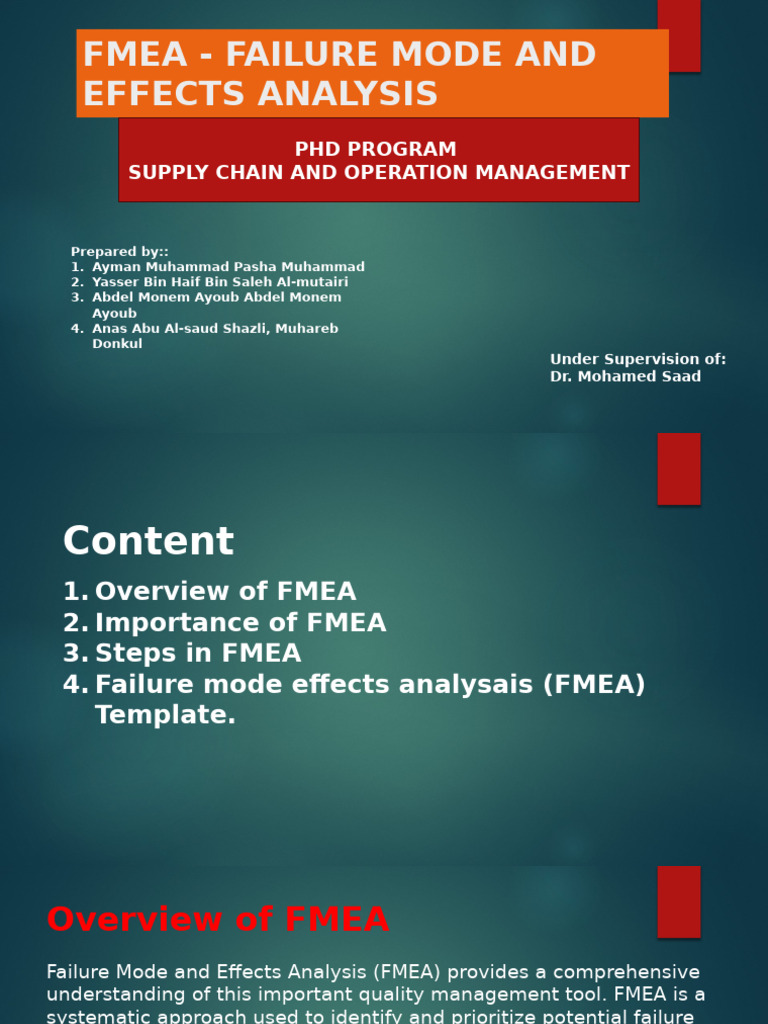 Fmea - Failure Mode and Effects Analysis | PDF | Risk Management | Risk