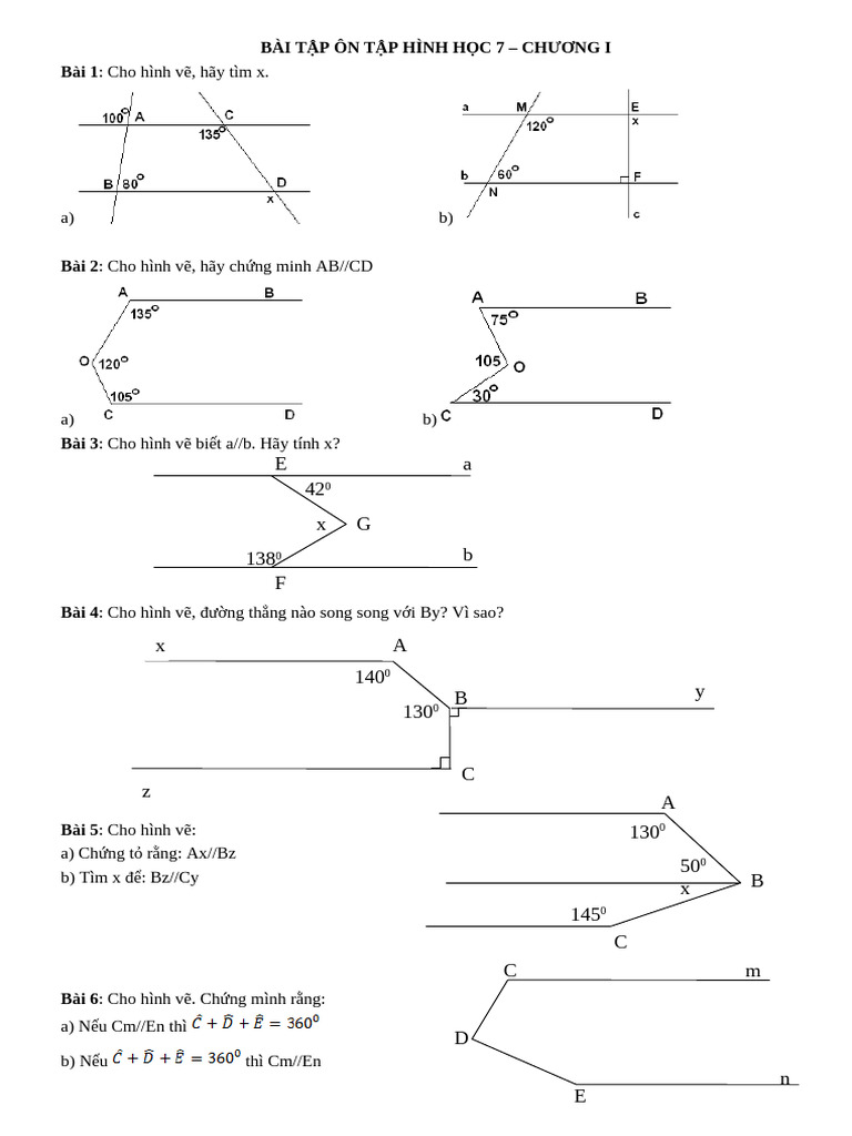 Bai Tap On Tap Hinh Hoc 7 | PDF