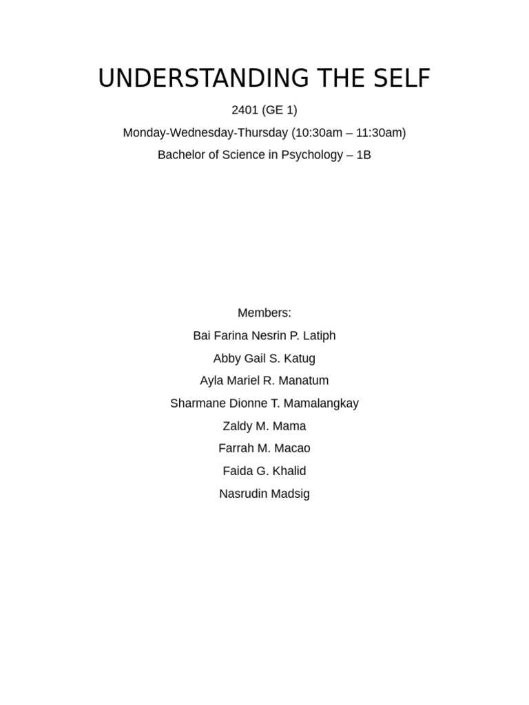 Understanding the self pdf id liberal arts education