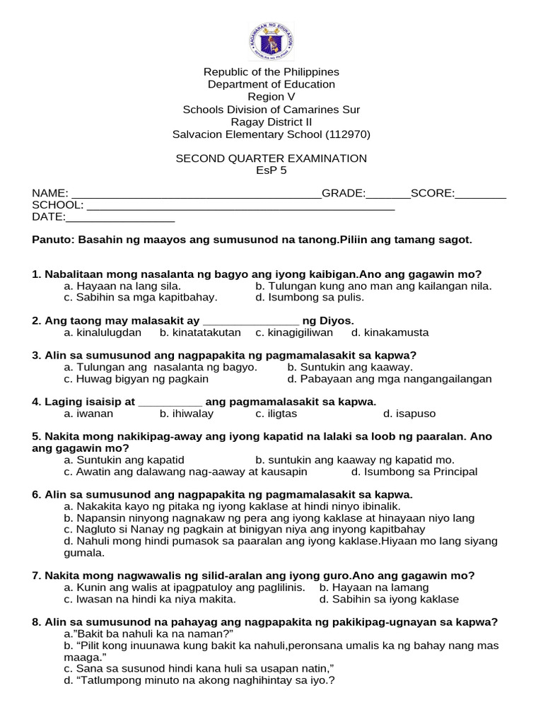 PT - Esp 5 - Q2 | PDF