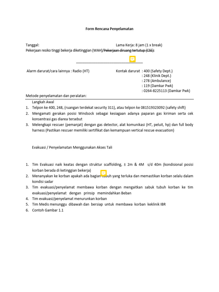 Rencana Penyelamatan Pekerjaan Berisiko | PDF