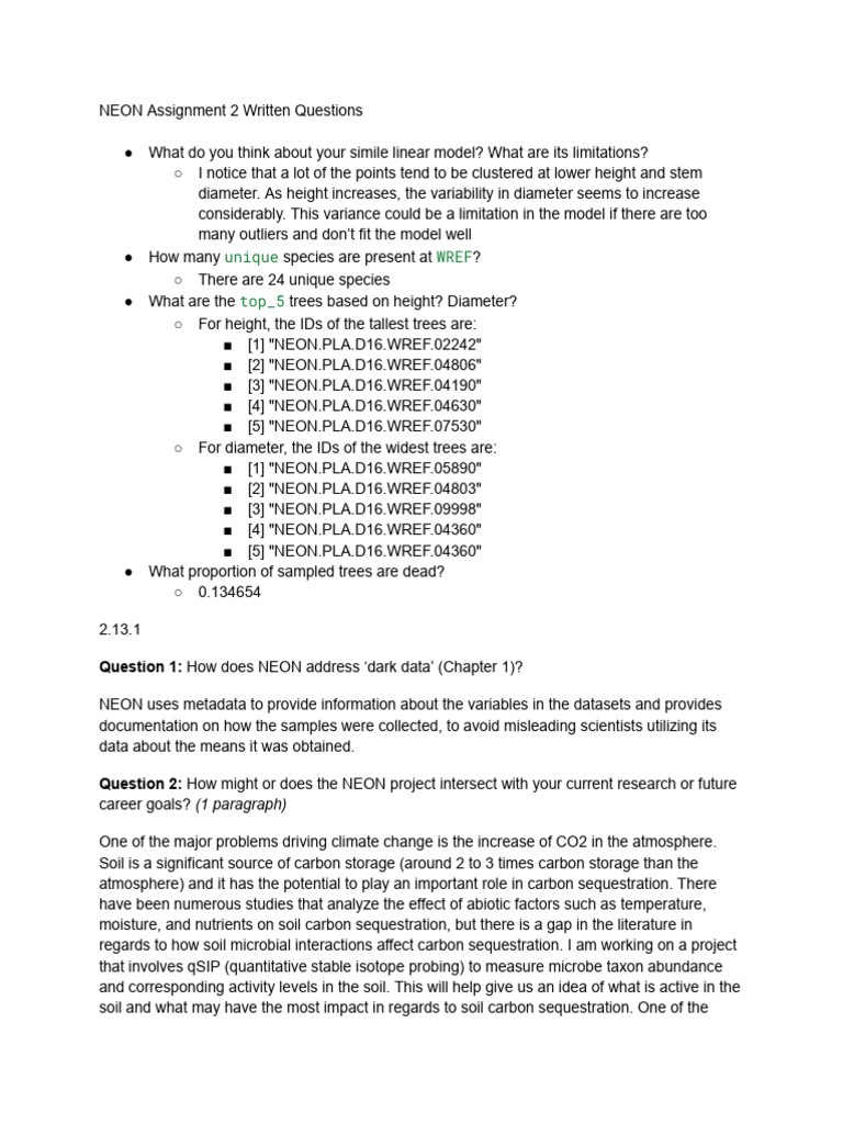 NEON Data Analysis for Soil Microbes | PDF | Soil | Carbon Sequestration