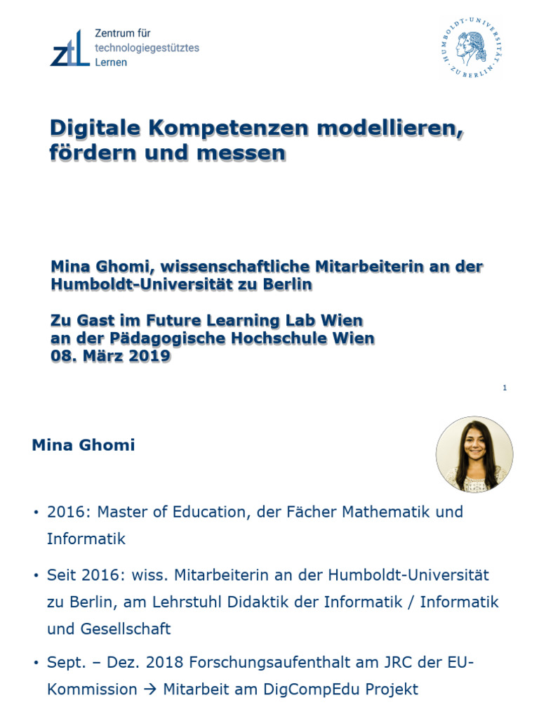 Folien - Digitale Kompetenzen Definieren Messen Und Fördern | PDF