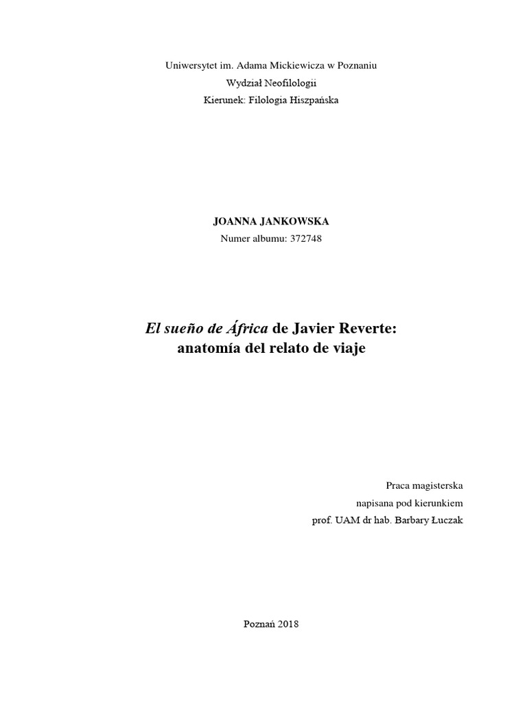 El Sueno De Africa De Javier Reverte Ana PDF Narraci n Autobiograf as