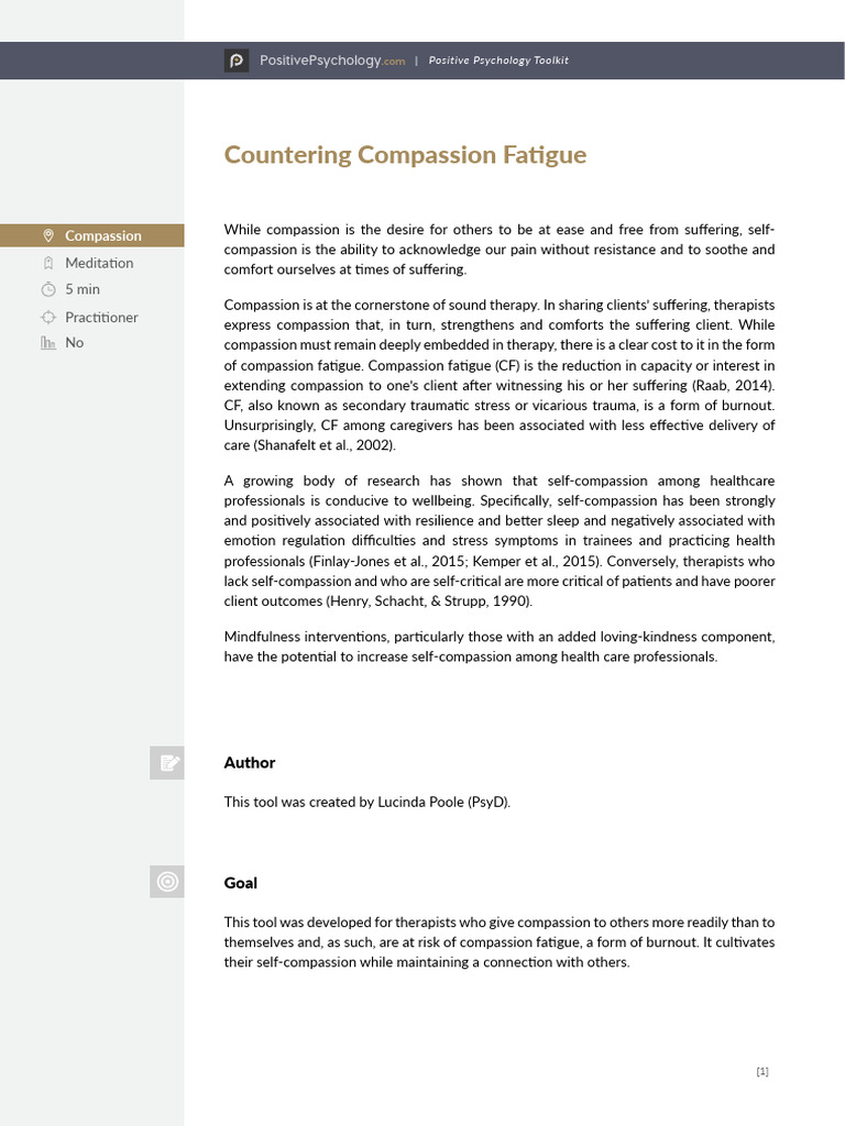 Countering Compassion Fatigue 2 | PDF | Compassion | Social Psychology