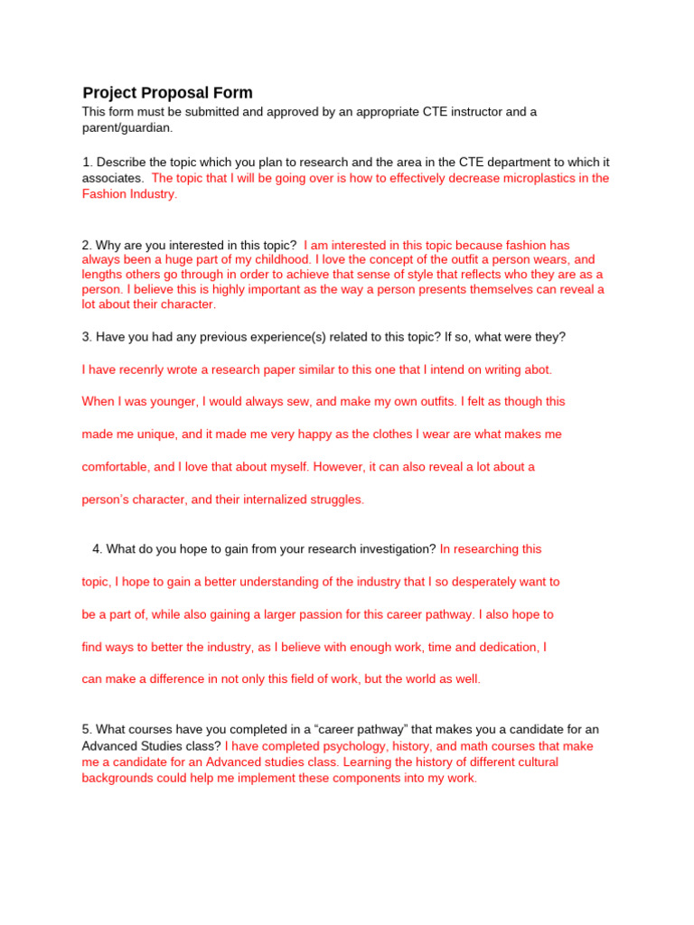 (Template) Project Proposal Form - Advanced Studies Copy - Fall 2024 ...