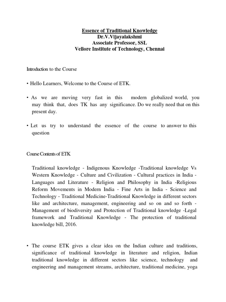 Introduction To The Course | PDF