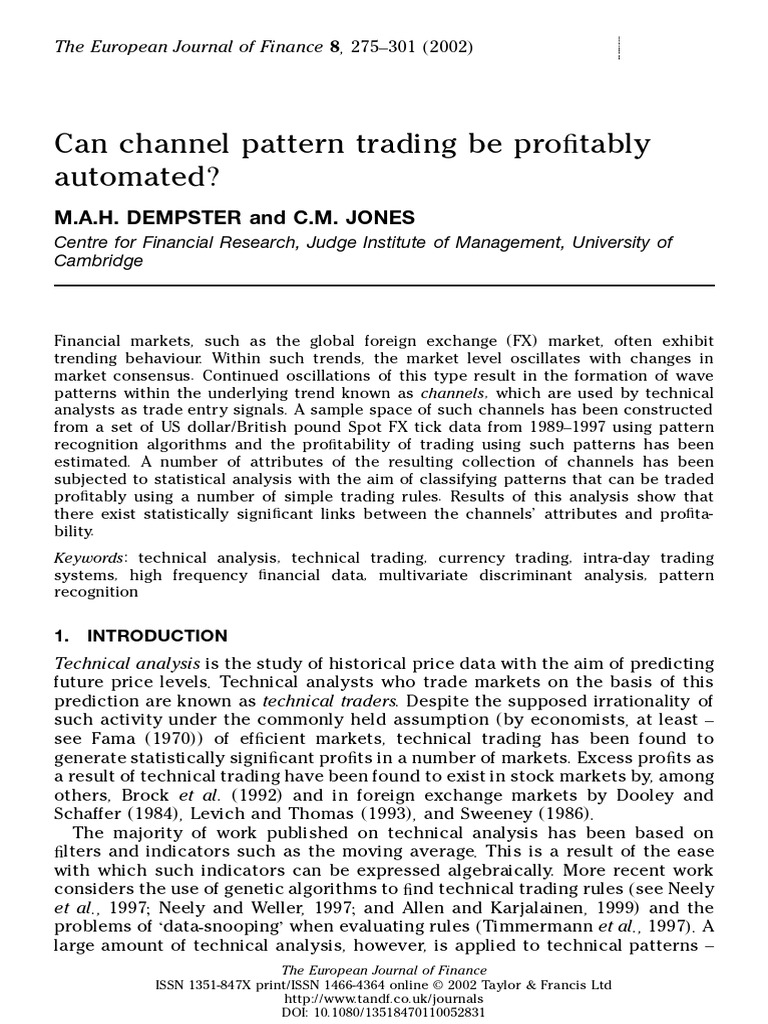 Can Channel Pattern Trading Be Profitably Automated | PDF | Technical ...