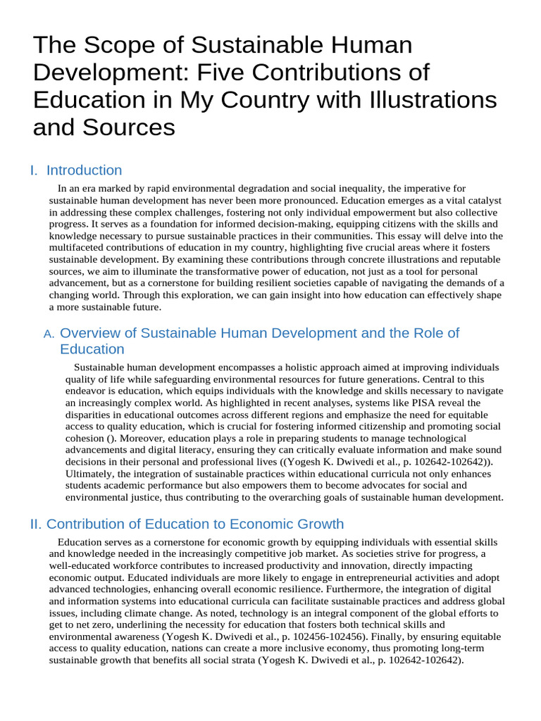 Education's Role in Sustainable Development | PDF | Sustainability ...