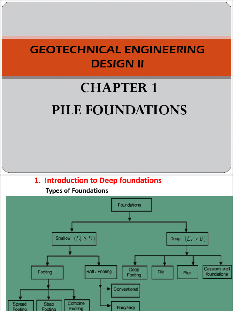 Chapter 1 - Pile Foundations | PDF | Deep Foundation | Foundation ...