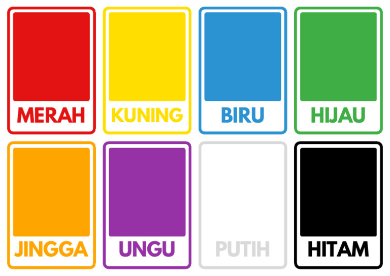 Color Names Simple Flashcard Sheets | PDF