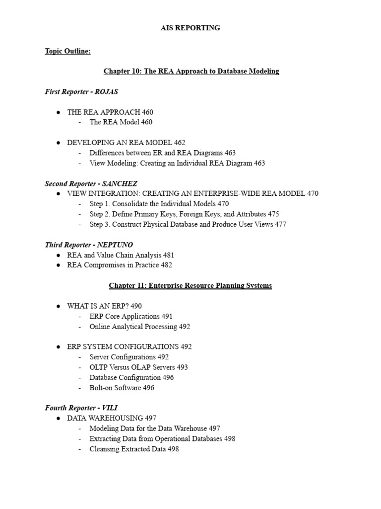 REA Model and ERP Insights | PDF | Data Warehouse | Enterprise Resource ...