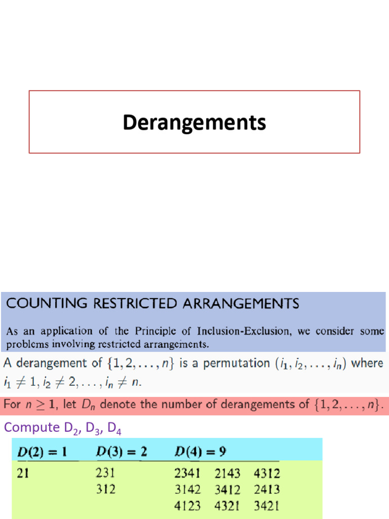 Derangements and Hat Probability Analysis | PDF