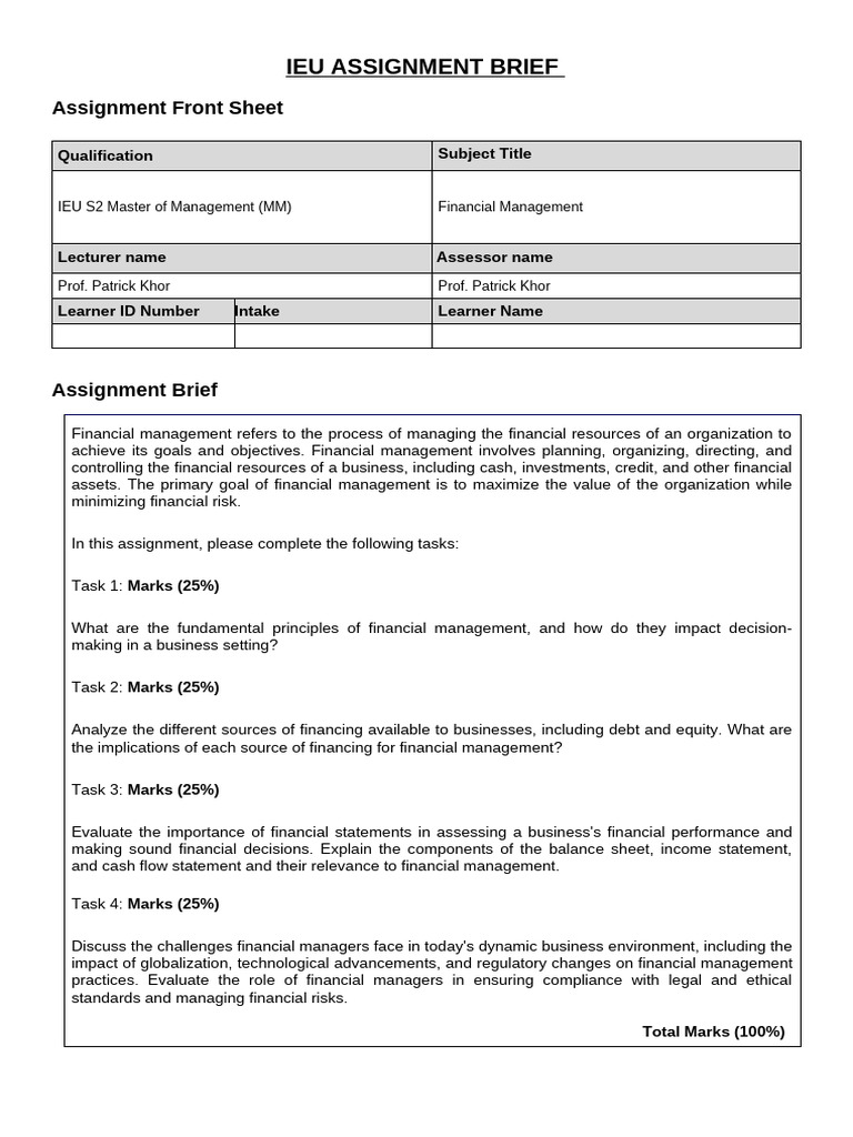 Financial Management Submission | PDF