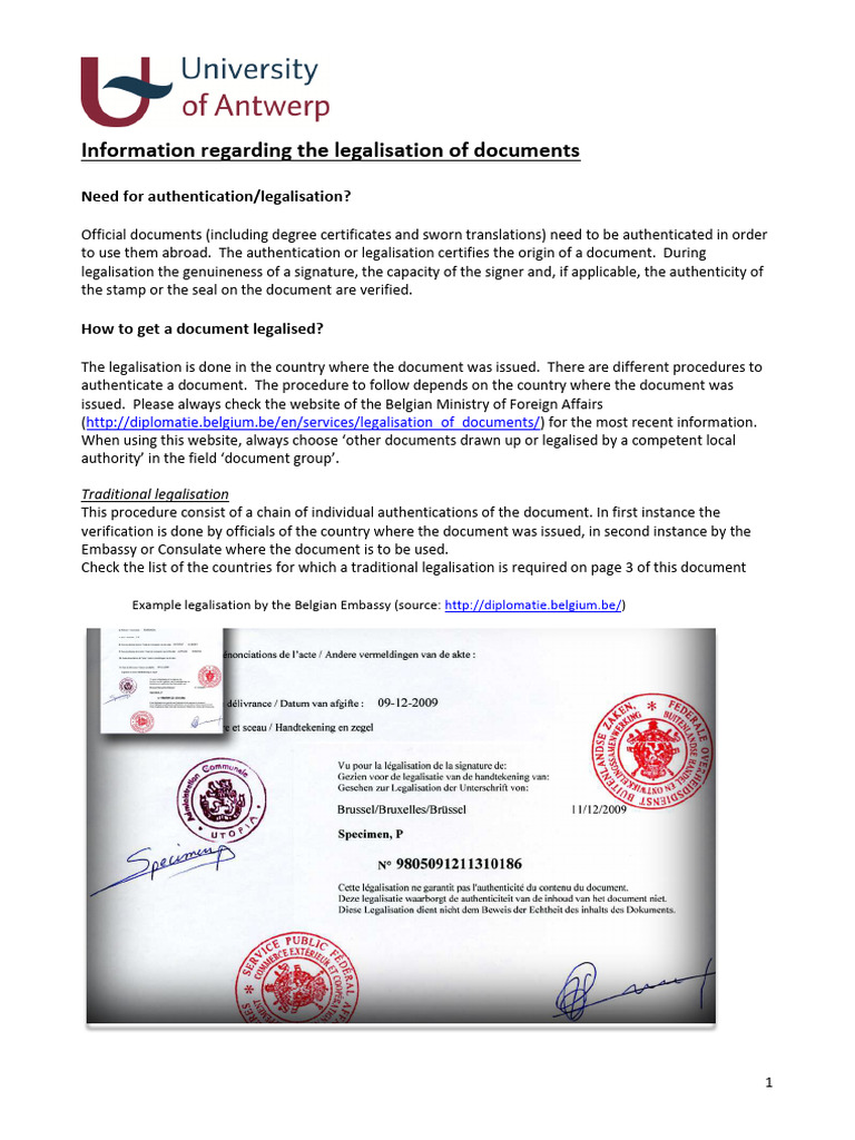 Legalisation Methods Okt2018 | PDF