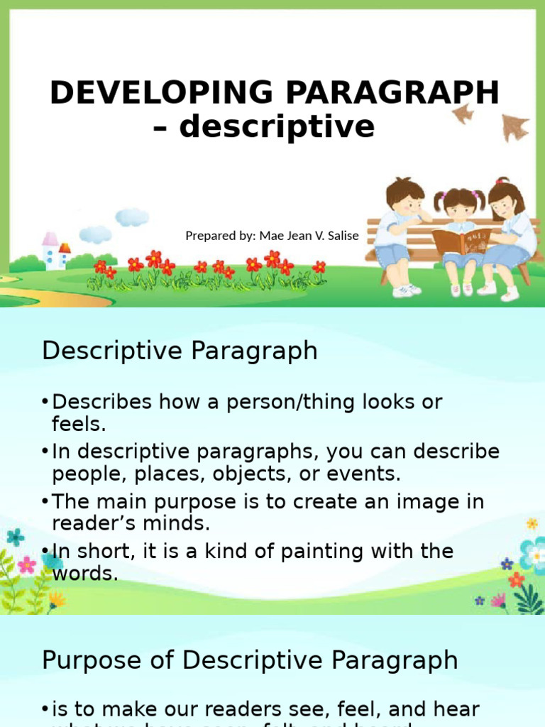 Writing Effective Descriptive Paragraphs | PDF | Proofreading | Cognition