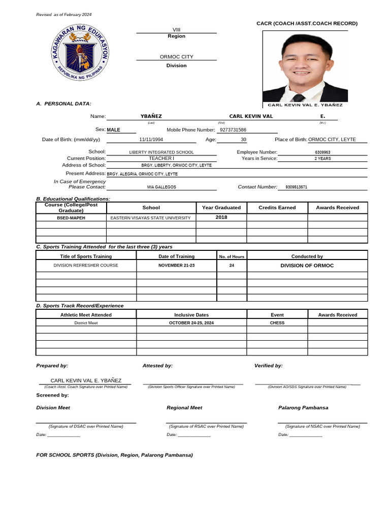 Coach-Record_v2024 | PDF