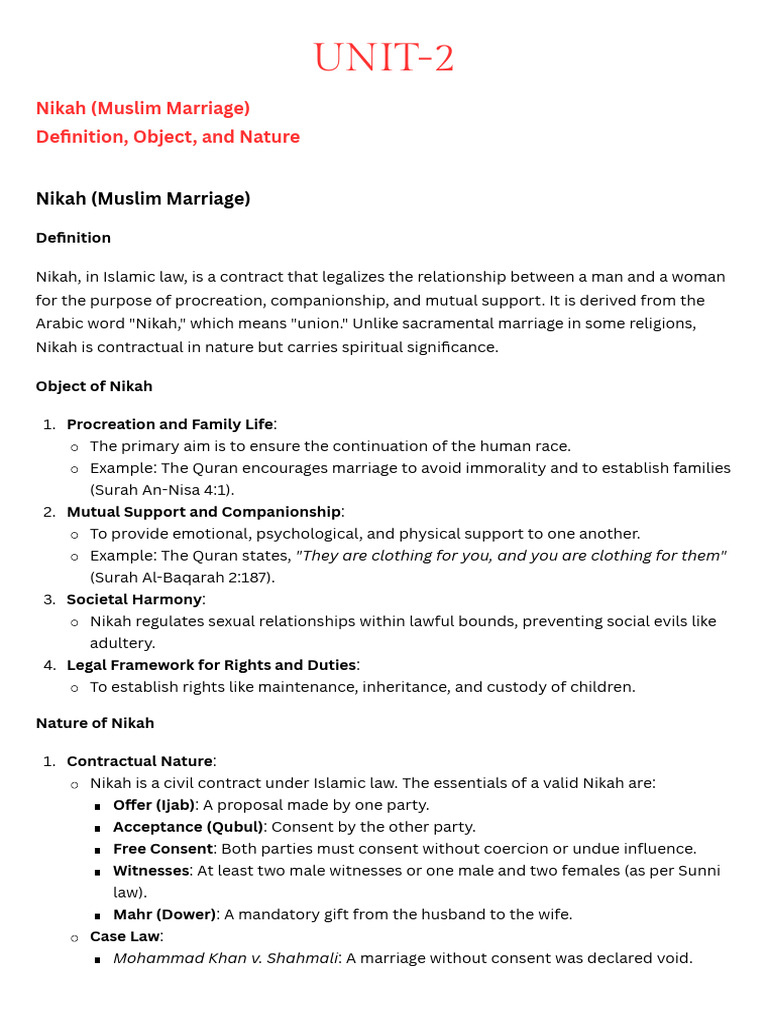 Understanding Nikah: Islamic Marriage Essentials | PDF | Marriage | Divorce