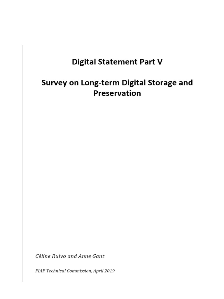 Long-term Digital Storage Survey Insights | PDF | Image Scanner | Film ...